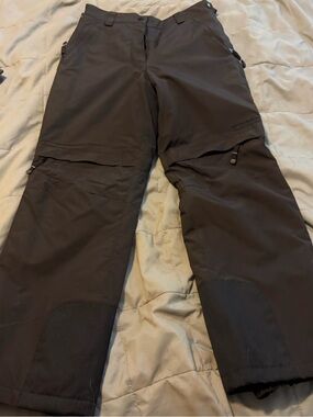 Women's Black Convertible Cargo Snow Pants - Zip-Off Outdoor Style